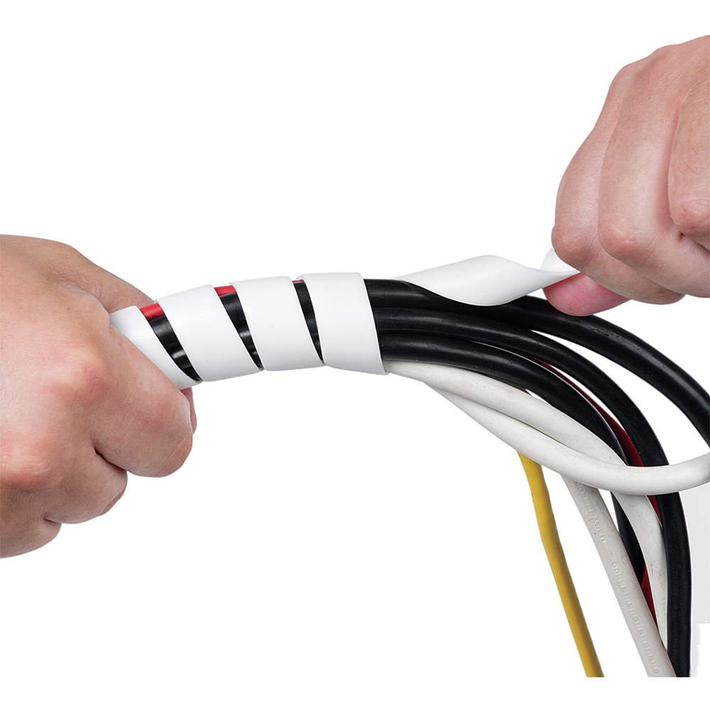 Spiral Wrap, 1.000 In, 8 ft. L, White Industrial & Scientific