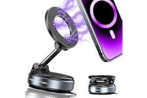 Magnetic Phone Holder – 360° Adjustable Car Mount with Strong Suction Cup, Foldable Portable Cell Phone Holder for Car, Gym, 