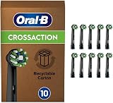 Oral-B CrossAction Electric Toothbrush Head Pack of 10 with CleanMaximiser Black