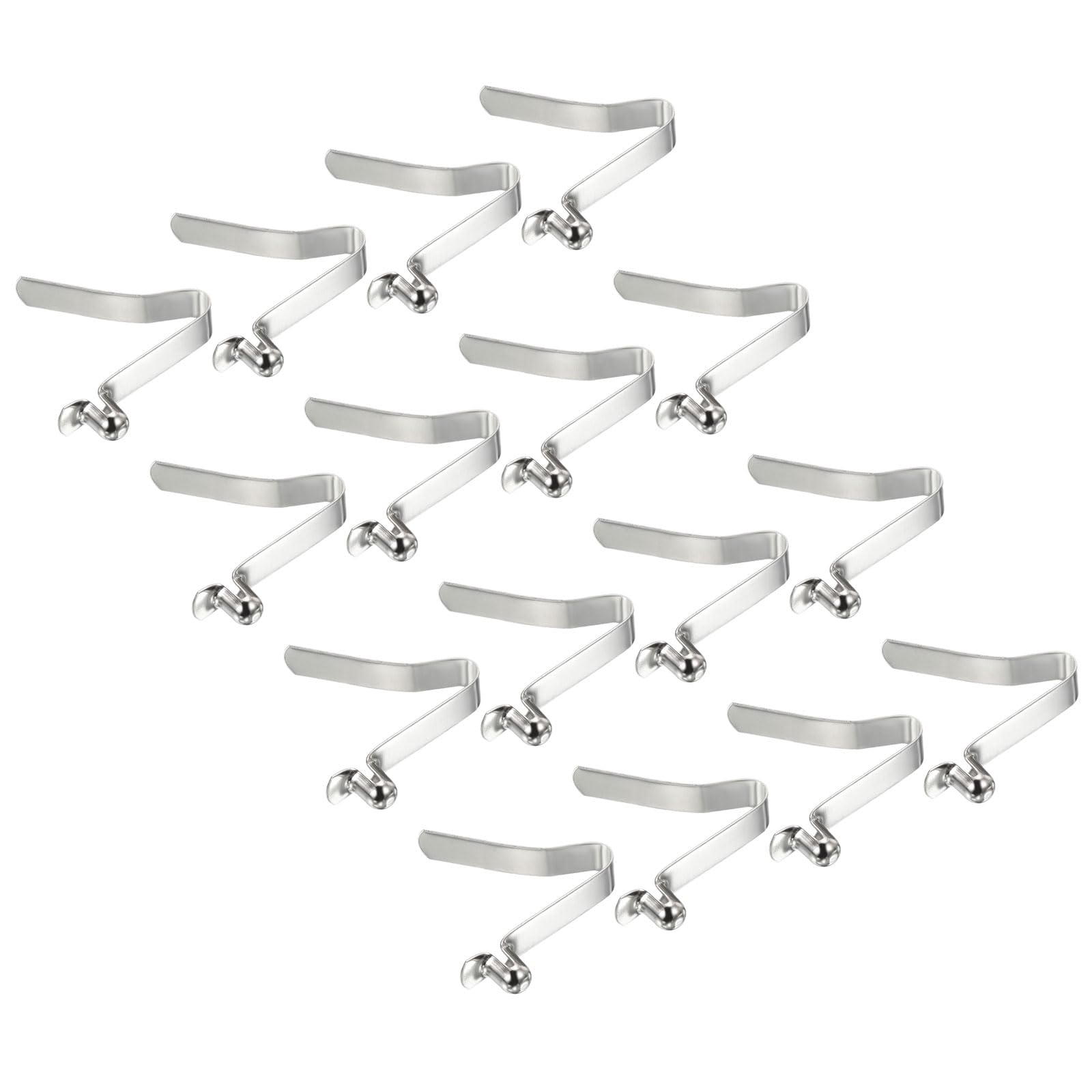 PATIKIL 8x6mm Kayak Paddle Snaps, 16 Pack Tent Pole Clips Steel V Shaped Single Pin Push Button Spring Clips Lock Tube Pole Clips for Camping Awning