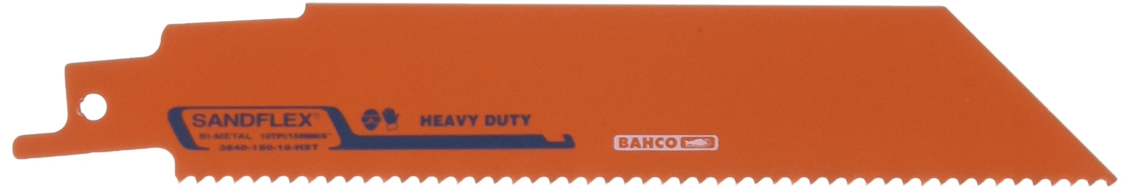 Bahco 3840-150-10-HST-10P 10 TPI "Sand Flex" HST Bi-Metal Reciprocating Blade, 0 V, Orange, 150 mm, Set of 10 Piece