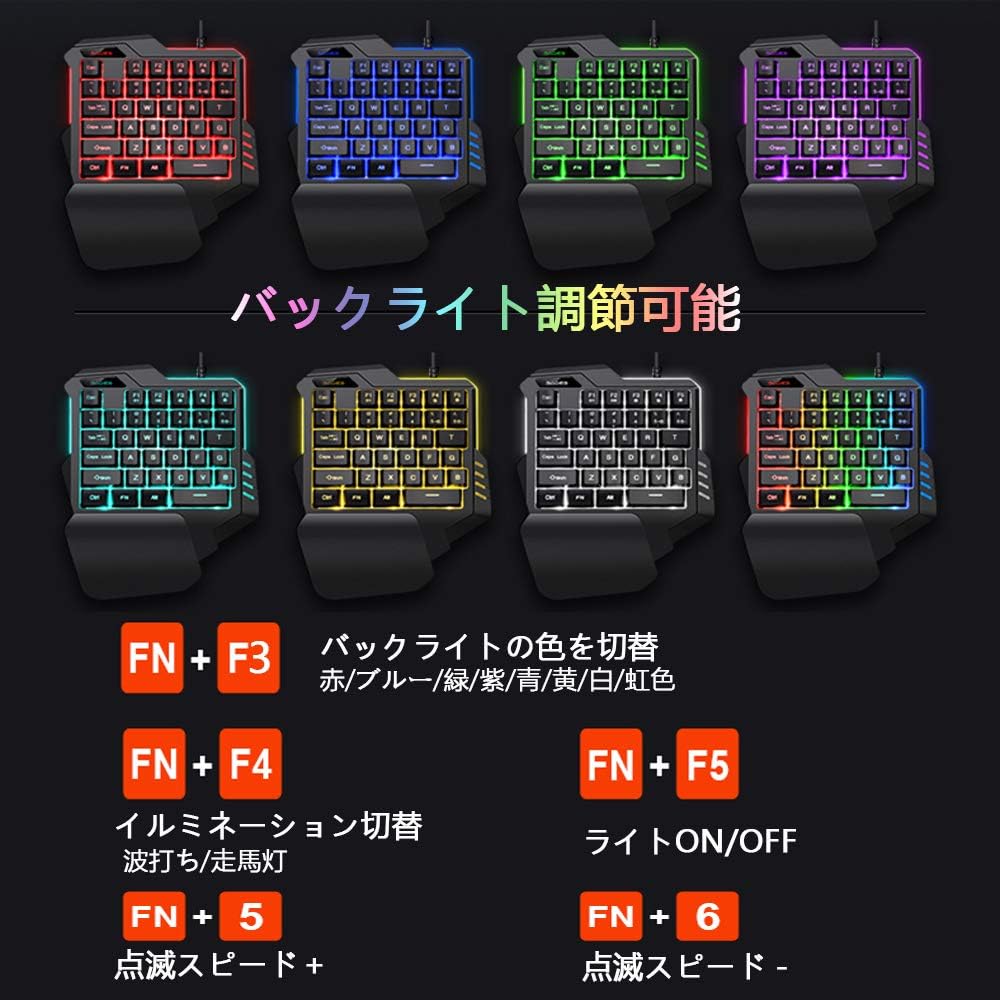 Amazon Co Jp ゲーミング キーボード マウス セット 日本語説明書付き Rgb 片手ゲーミングキーボード メカニカル感触 ゲーミングマウス 最大6400dpi 光学式 Usb有線 Fotomus パソコン 周辺機器