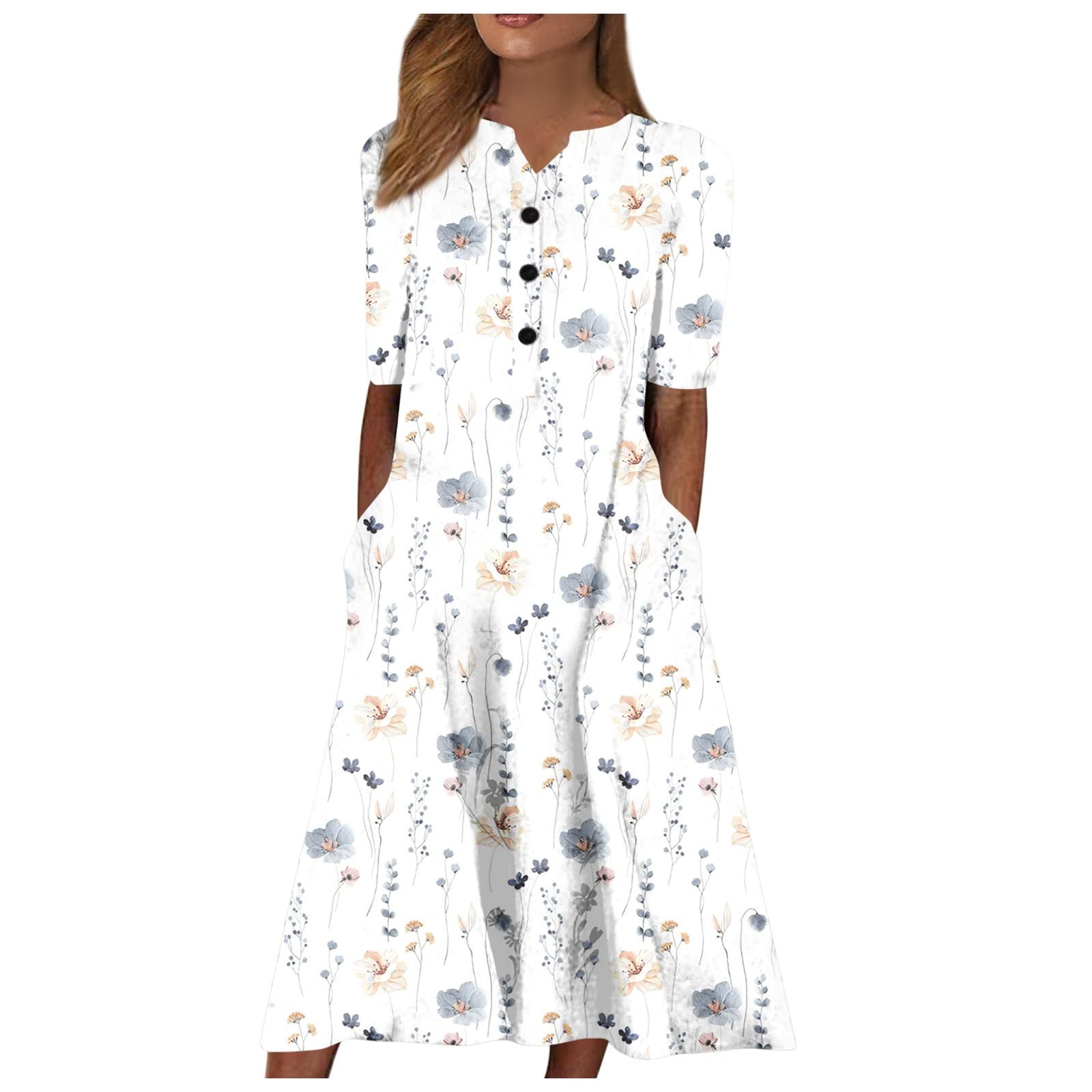 Short Sleeve Sundresses for Women Women's 2024