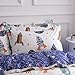 BuLuTu Cotton Space Rocket Print Bed Pillowcases Set of 2 Queen White Universe Adventure Theme Star Kids Pillow Covers Decorative Standard for Boys Girls Envelope Closure End (2 Pieces,20