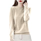 QotLoyi Cashmere Sweaters for Women Lightweight Crewneck Knitted Sweater Casual Soft Long Sleeve Pullover Tops Fall Fashion