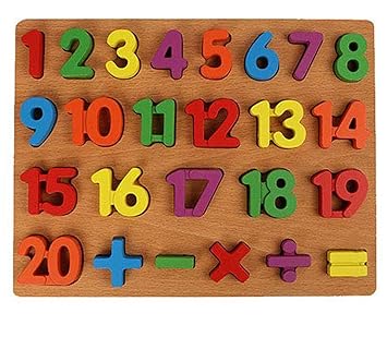 Crazy Crafts Wooden Number (1 to 20) Puzzles Toys for Children, Early learningi Digital Board Educational Learning Letters Puzzle Toy Multicolour