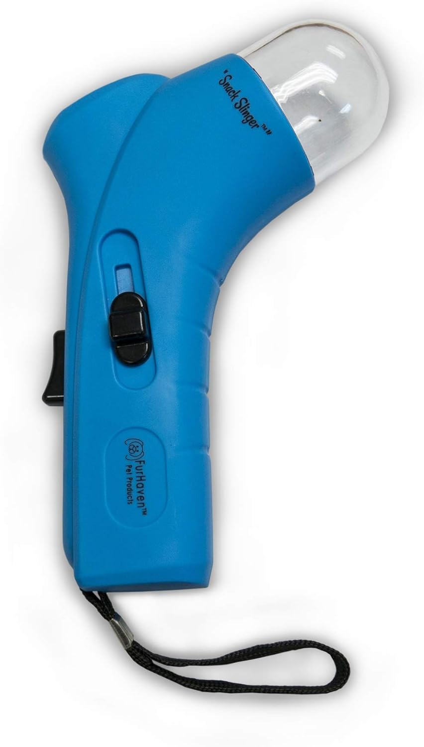 Furhaven Pet Dog Toy - Fun Snack Slinger Treat Launcher Food Dispenser Indoor-Outdoor Activity Toy for Dogs and Cats, Light Blue, One-Size