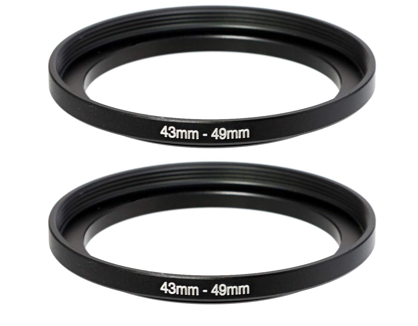 Photo 1 of (2 Pcs) 43-49MM Step-Up Ring Adapter, 43mm to 49mm Step Up Filter Ring, 43mm Male 49mm Female Stepping Up Ring for DSLR Camera Lens and ND UV CPL Infrared Filters