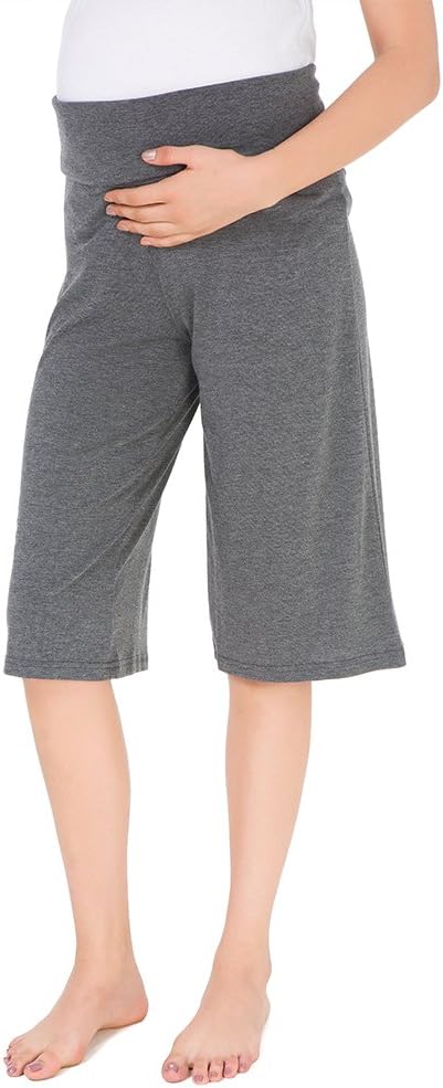 Women's Maternity Comfy Palazzo Lounge Pants Stretch Pregnancy Shorts Trousers