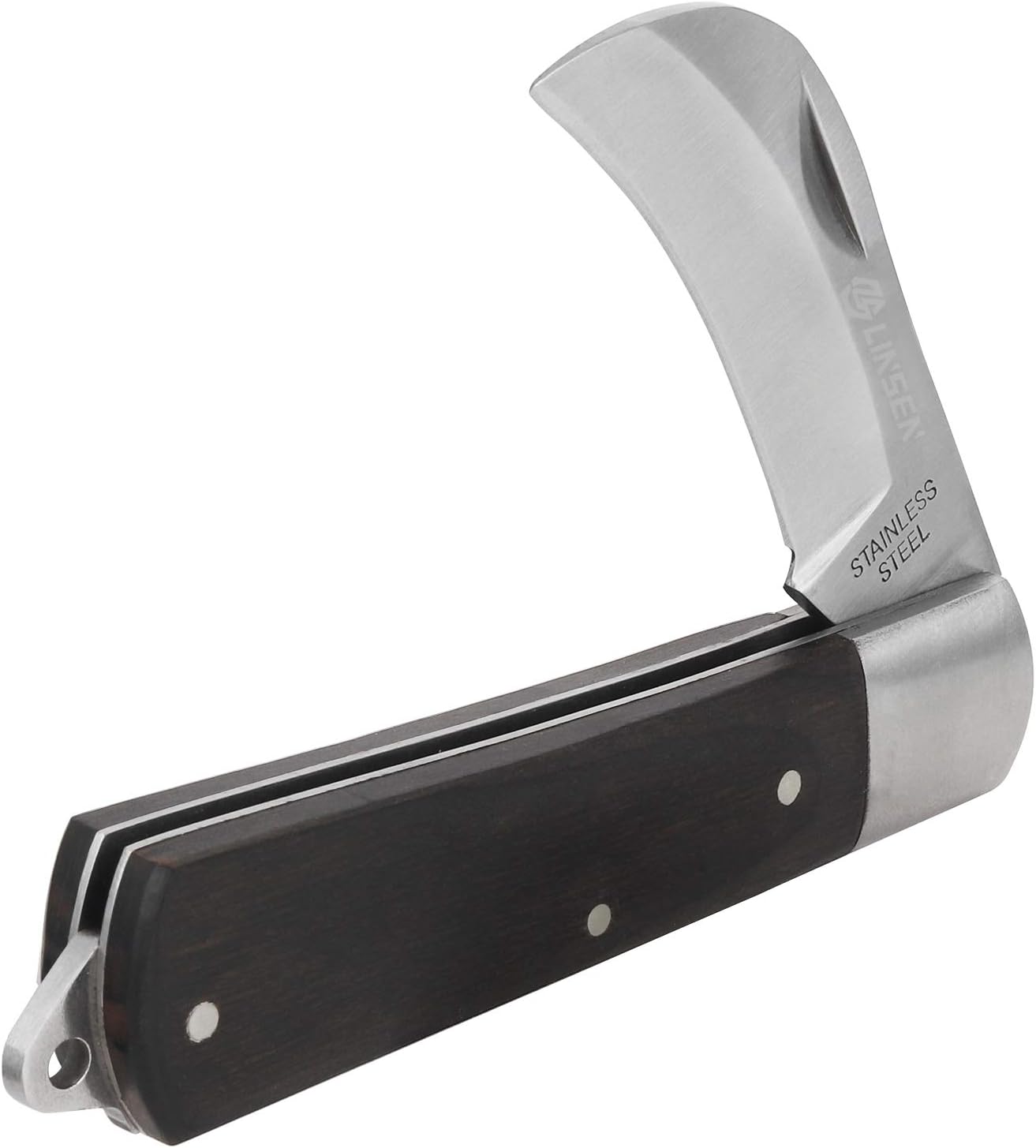 Linsenoutdoor Black Handle Pruning Knife, Grafting Knife, Stainless Steel Garden