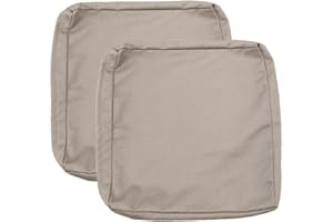 Sqodok Outdoor Cushions Covers 24x24 inch, 2Pack Patio Cushion Covers for Outdoor Furniture Waterproof Outside Seat Slipcovers Replacement Chair Cushion Covers for Sofa, Wicker Chair, Tan