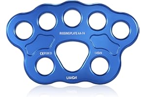 Lixada Paw Rigging Plate 45KN 8/15 Holes Large Anchor Multipliers Connector Gear for Aerial Dance & Rock Climbing