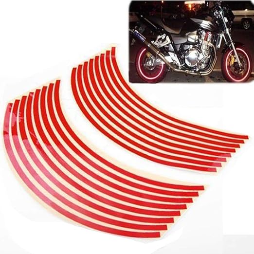 Golden Yellow Reflective Wheel Rim Stripe Decal Tape for Motorcycle