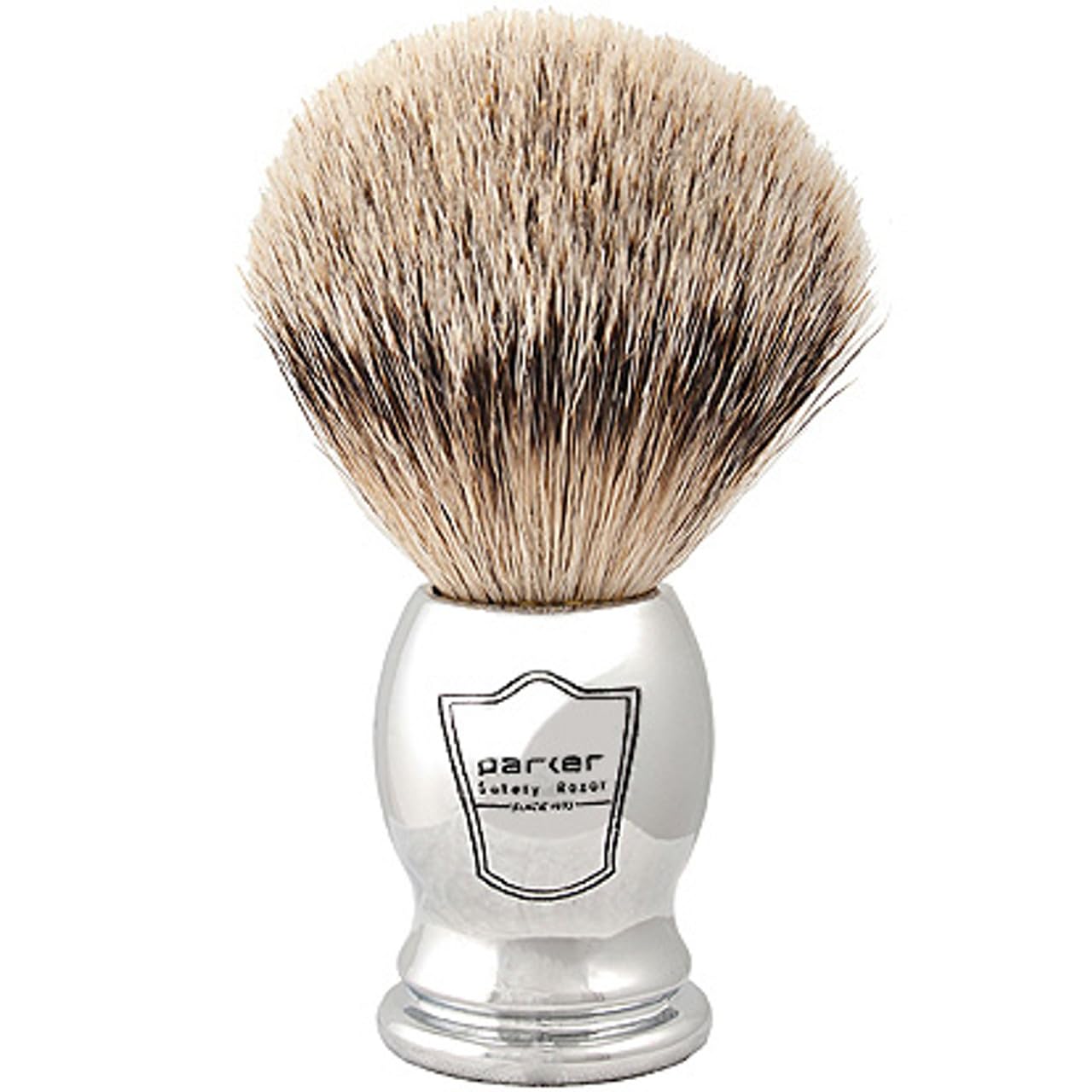 Parker Safety Razor 100% Silvertip Badger Bristle Shaving Brush (Chrome Handle) And Free Shaving Brush Stand shave brush