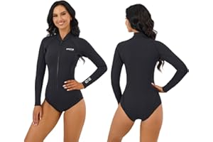 MWTA Wetsuit Women Shorty 2.0mm Neoprene Front Zipper for UV Protection Surfing Diving Snorkeling Kayaking