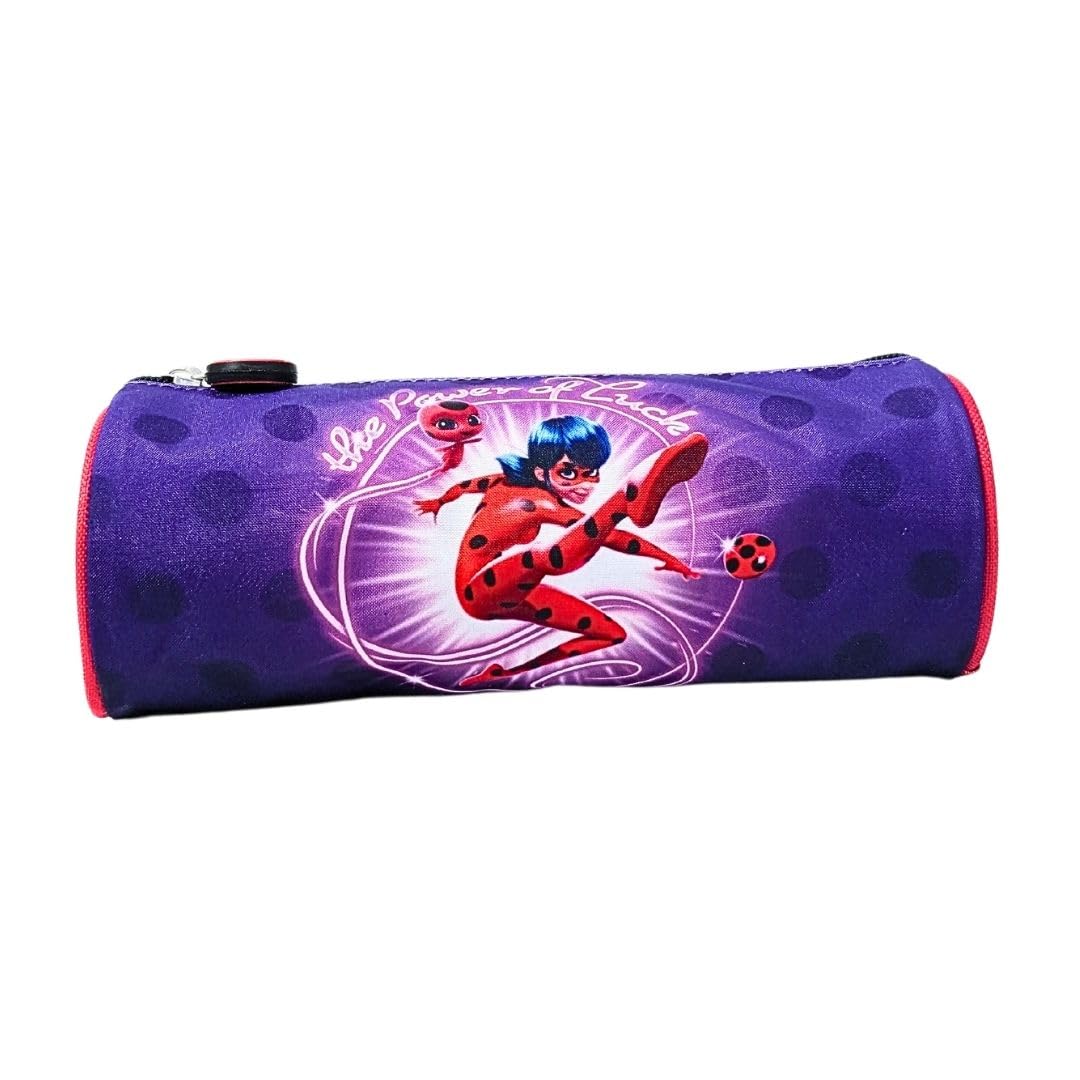 mybagstory - Miraculous Girl Pencil Case - Purple - Child - School - Kindergarten - Daycare - Primary - Girl Pencil Case - Gift Idea - 21.5 cm, Purple Miraculous Pencil Case 21.5 Cm, Enfant, Classic