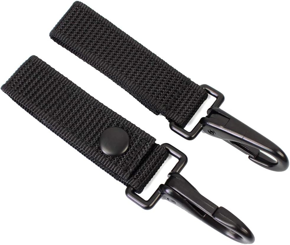 Police Duty Belt MAYMII·HOME 2 Pack Heavy Duty Tactical Belt Keeper Key Holder For 2" And 2¼" Wide Belt, Strong Metal Police Key Clip Keychain, Military Molle Hook,Police Military Equipment Accessories, Black