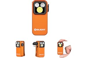 Olight Oclip Pro S Rechargeable EDC Flashlight, Clip-on LED Flashlights 600 Lumens with UV RGB, Magnetic USB-C Pocket Light f