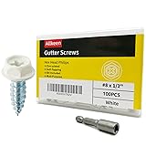 Allkeen #8 x 1/2" Self-Tapping Gutter Screws White