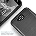 LG X Power 2 M320/LG X Power 3/LG Fiesta LTE/LG X Charge/LG Fiesta 2 Case, with TJS [Tempered Glass Screen Protector] Carbon Fiber Metallic Brush Finish Back Hard TPU Inner Layer Phone (Black)