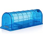 Humane Mouse Trap Indoor for Home, Live Catch and Release Rat Trap with Ventilated Chamber, 1 Pack Reusable No Kill Mice Trap Outdoor, Color: Blue