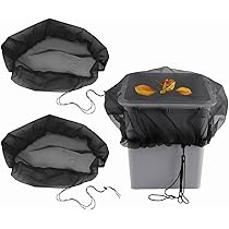 TolleTour 6 PCS Housse En Maille Pour Tonneaux De Pluie Avec Cordon De Serrage Housses De Protection Filet De Protection Reglable Pour Anti Poussiere 95cm Noir 82475787