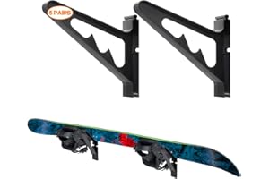 Poskad Snowboard Wall Mount Display Rack,Adjustable Storage Layers Space Saving Design,Home and Garage SKi Board Storage.