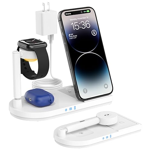 Wireless Charging Station for Apple Devices, Foldable in