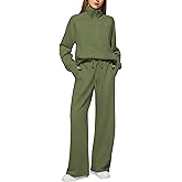 Casly Lamiit Women's 2 Piece Outfits Lounge Set 2025 Oversized Half Zip Sweatshirt Wide Leg Sweatpant Set Sweatsuit Tracksuit