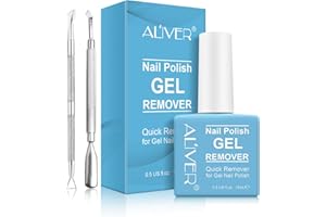 TUDIQE Gel Nail Polish Remover, Nail Polish Remover for Gel Nails, Quick & Easy Polish Remover, Ultra-Powerful Professional Nail Polish Remover (with 1Pcs Cuticle Pusher and Nail Polish Scraper)