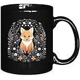 ignytiger Dark Fox Coffee Mug Themed Gifts for Women Girls Men Fox Lovers, Academic Ceramic Coffee Mug 11 oz