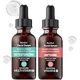 Purifect Multi-Vitamin Facial Serum – Retexturizing & Brightening (30 ml) Bundle with Vitamin E Face Serum – Hydrating & Softening with Rose Water, Iris Root & Pear (30 ml) – Gift Set (2 Items)