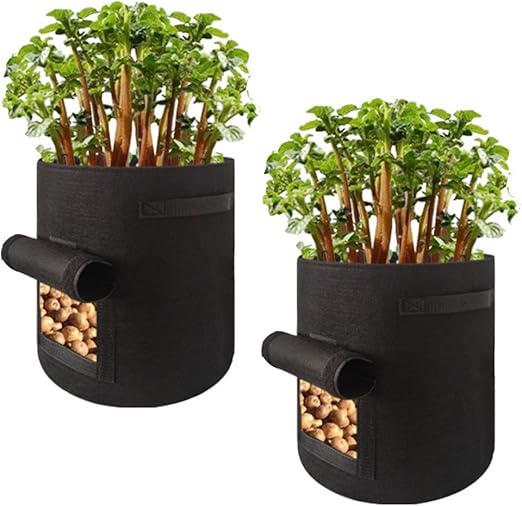 Awnic Maceta Textil no Tejido Patatas Sacos para Plantas con Placa ...