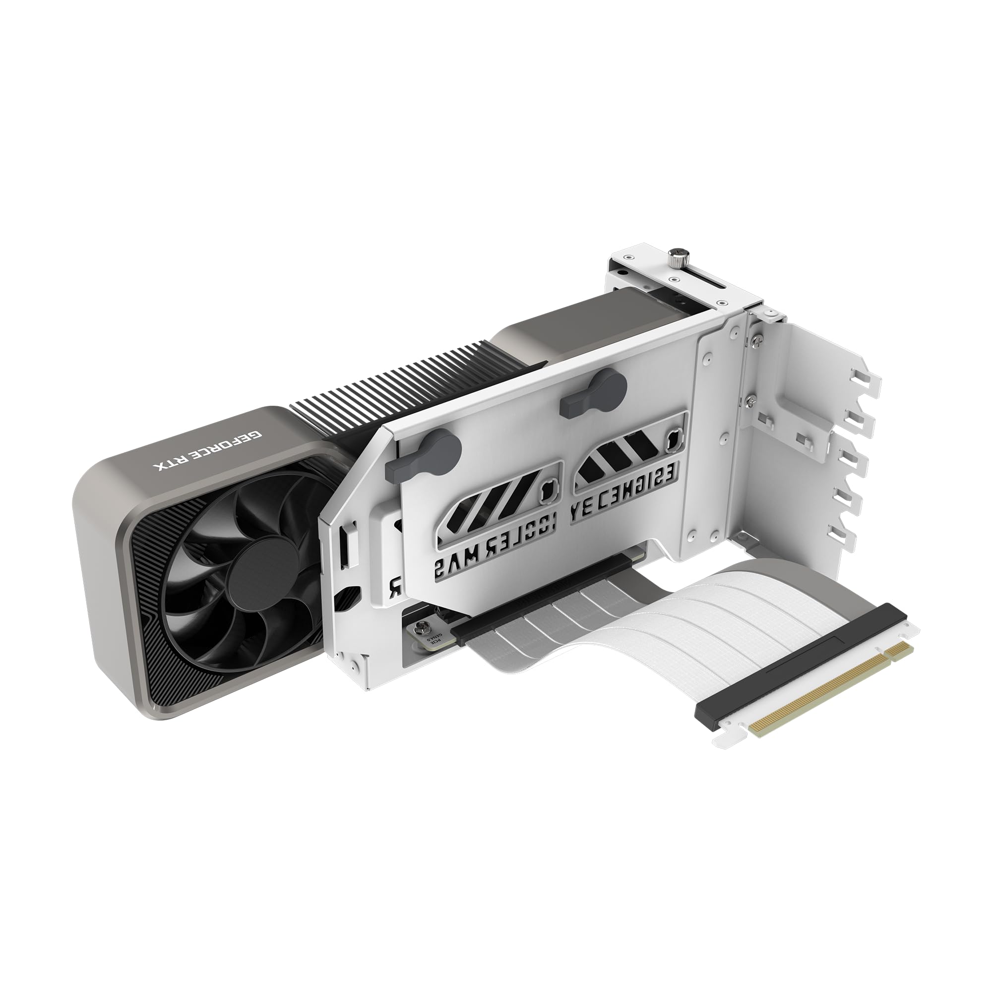 Cooler Master Vertical GPU Card Holder Kit V3 White , PCIe 4.0 5.0 Motherboards GPUs RTX 5090 RX 9070 XT, ABS Casing, 165mm Length, Modula Adjustable for E-ATX ATX Micro ATX Case