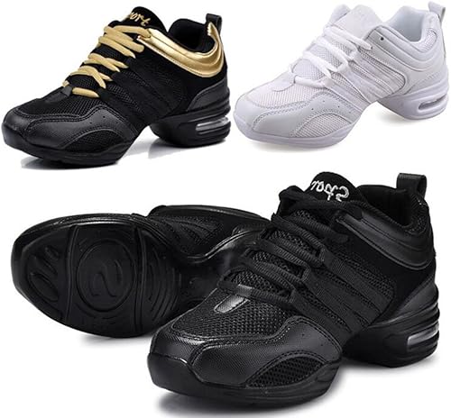 Amazon レディース 社交ダンス ヒール5cm スニーカー シューズ 踊り靴 滑り止め 衝撃吸収性 スニーカー