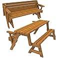 WoodworkersWorkshop Woodworking Plan to Build a Convertible Folding Bench/Picnic Table (Not a RTA Wood Kit)