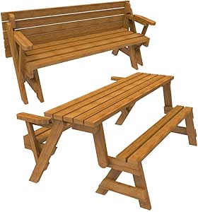 WoodworkersWorkshop Woodworking Plan to Build a Convertible Folding Bench/Picnic Table (Not a RTA Kit)