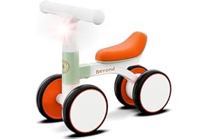 BEYOND INNOVENTIONS Balance Bike with Headlight- Lightweight & Modern Design | Toys For 1 Year Old Boy & Girl- Safe, Easy Build Toddler Bike, First Birthday Gift- Baby Toys 12-18 Months, Non-Slip Wheels, Parent-Approved