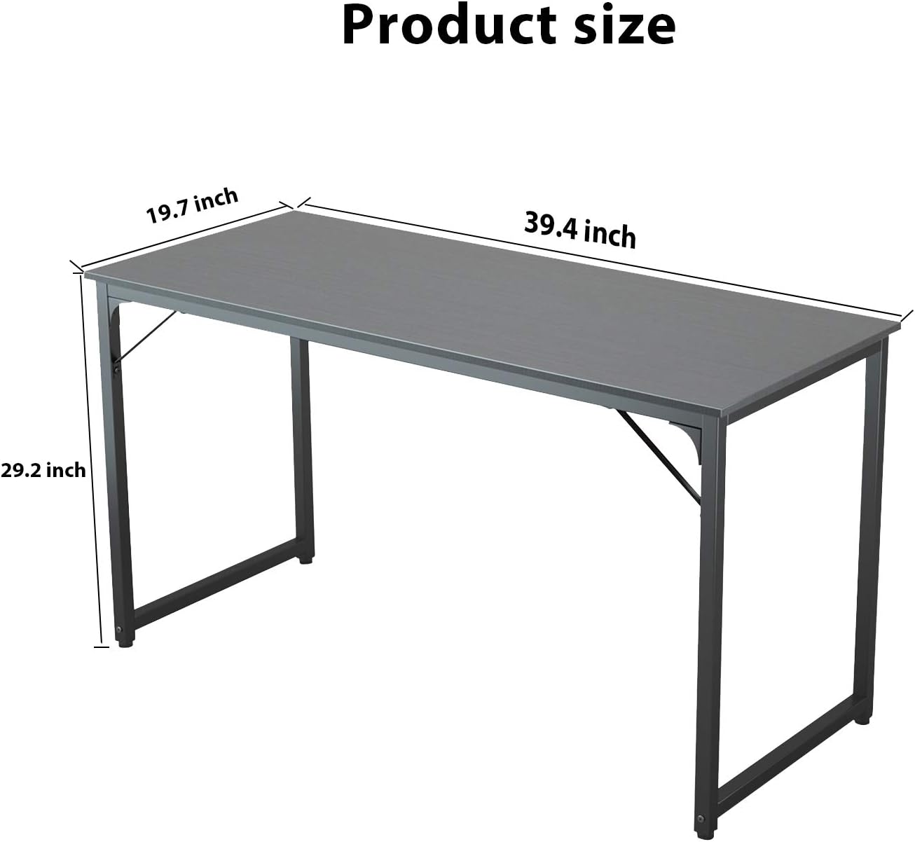 Foxemart Writing Computer Desk Modern Sturdy Office Desk PC Laptop Notebook Study Table for Home Office Workstation, Black: Kitchen & Dining