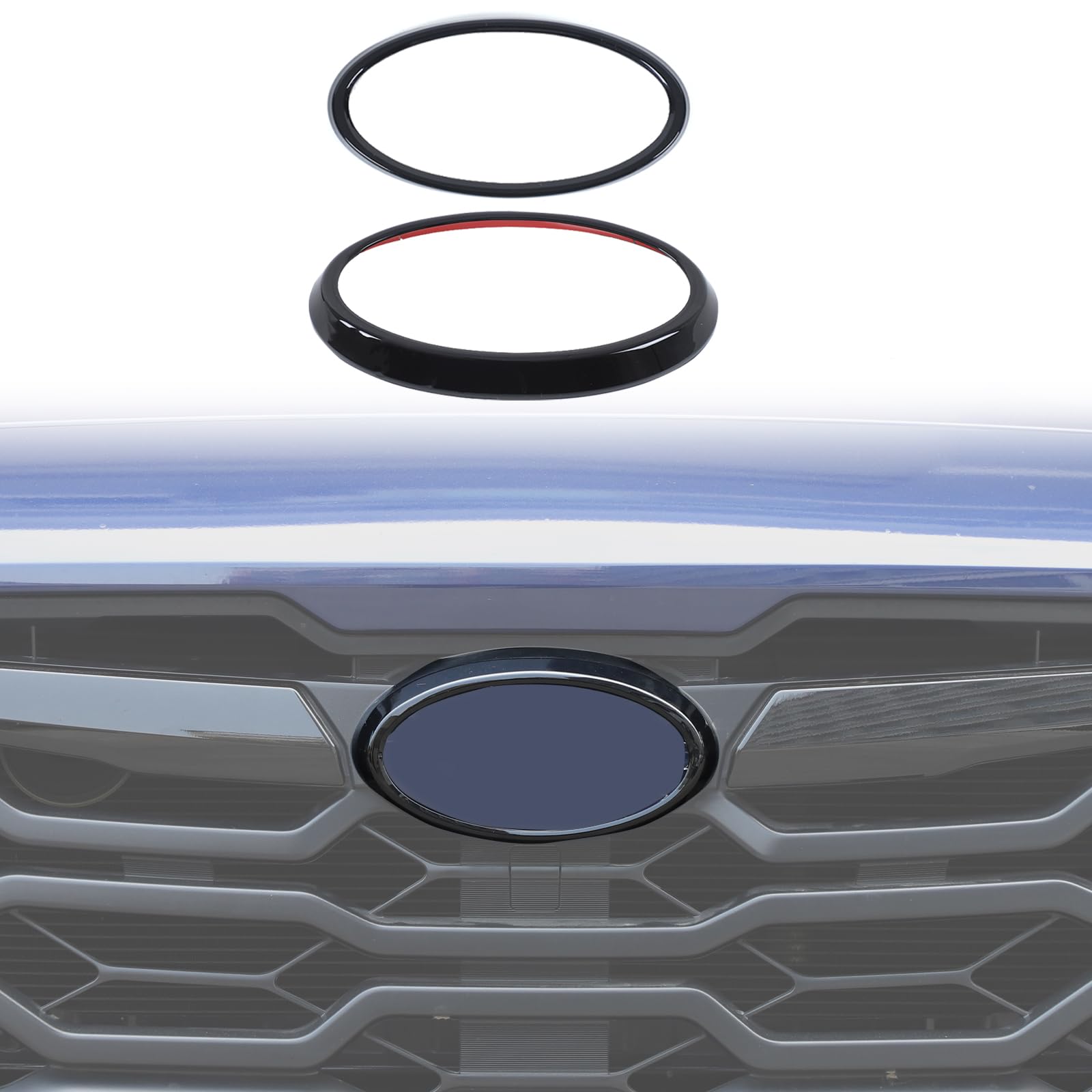 Photo 1 of Rear Logo Emblems Trim Ring Cover Compatible with Subaru Crosstrek 2024 2025 Car Logo Decoration Cover Ring Trim?Rear Trunk Emblem Surrounding Ring Decoration ((Front + Rear) Piano Black)