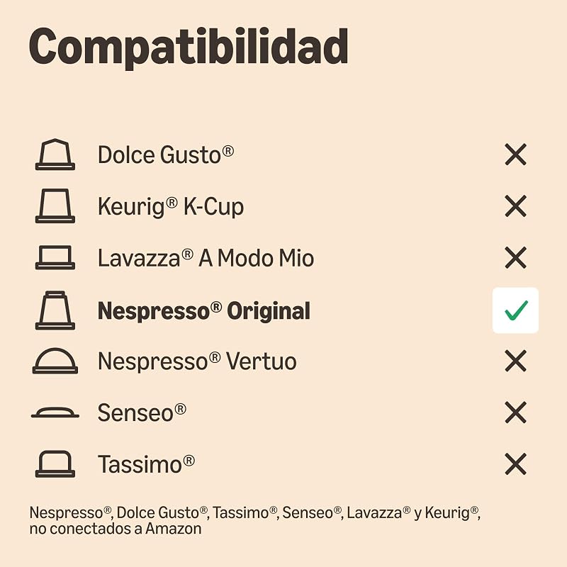 Cápsulas de café de plástico Lungo intenso compatíveis com Nespresso, torradas médias, 100 unidades (2 embalagens de 50), certificadas pela Rainforest Alliance