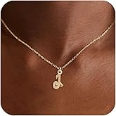 Fohufo Dainty Initial Necklace for Women- 14K Gold Plated Tiny Cute Letter Pendant with Heart Custom Monogra Necklace, Birthday Gifts for Women Jewelry