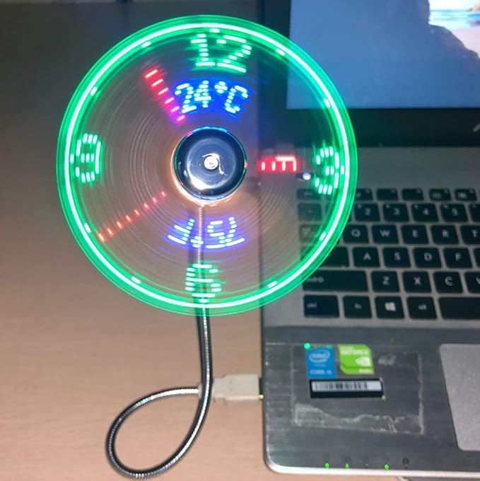 2019 New USB Clock Fan with Real Time Clock and Temperature