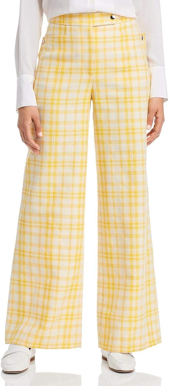 womens yellow plaid pants