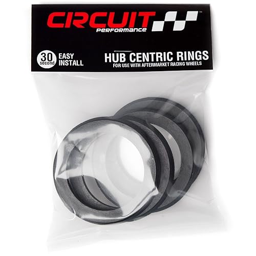 Circuit Performance Hub Centric Rings (4-Pack)  73.1mm OD To 54.1mm ID,  Black Nylon, For Wheel Vibration Reduction Hub Center Rings
