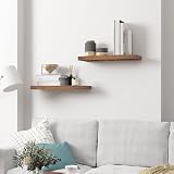 HOOBRO Floating Shelves Set of 2 60 cm Wall Mounted Rustic Brown EBF60BJ01 view 5
