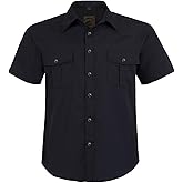 COEVALS CLUB Men's Western Cowboy Short Sleeve Pearl Snap Casual Plaid Work Shirts