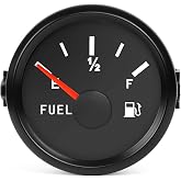 EIKLIM 0-90 Ohm Fuel Gauge, Marine Boat Gas Fuel Tank Meter Gauge with LED | With Backlight,Universal Fuel Level Gauge for AUTO Car Truck Vehicle RV (Black)