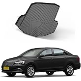 Elsetyler Custom Fit for Cargo Liner 2019-2024 2025 2026 Volkswagen VW Jetta - Black TPO All Weather Heavy Duty Waterproof Rear Cargo Tray Trunk Floor Mat Protector