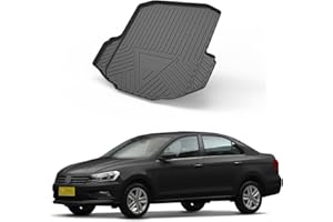 Elsetyler Custom Fit for Cargo Liner 2019-2024 2025 Volkswagen VW Jetta - Black TPO All Weather Heavy Duty Waterproof Rear Cargo Tray Trunk Floor Mat Protector